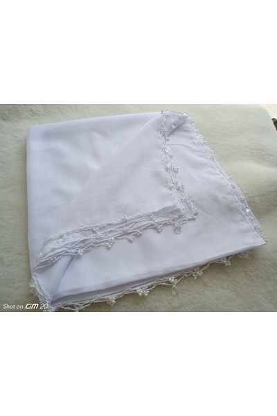 hoaryage 4 Edge Embroidered Handmade - Sand Beaded Crochet Embroidery, Writing Cheesecloth Yemeni, Scarf