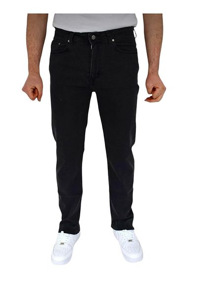 DYNAMO Black Men's High Belt Classic Cut Lycra Regular Jeans Jeans