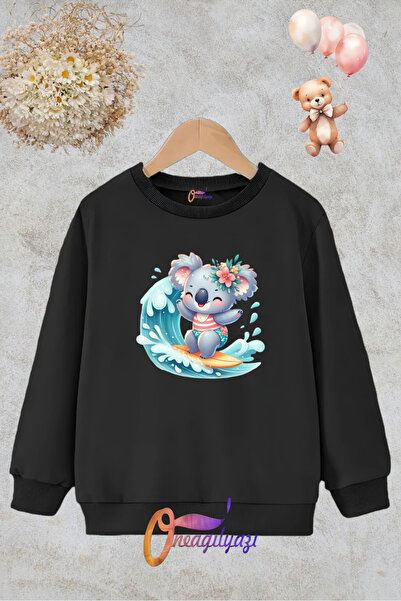 oneagılyazı Детски суичър с щампа с кръгла яка