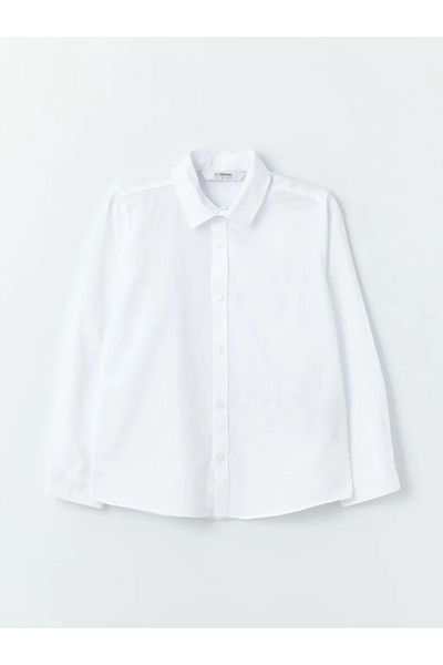 LC Waikiki LCW Kids Buxe - Бяла риза с дълъг ръкав за момче