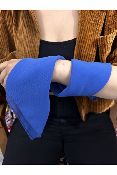 MAZEN Dark Blue Plain Chiffon Scarf Multi-Purpose Accessory 45X45