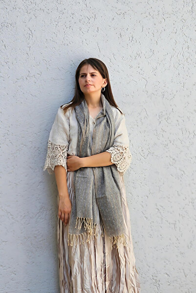 Bahtiyar İpek Gri Kirman İpek Fular