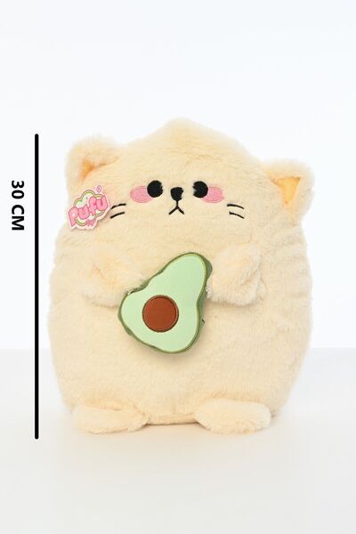 Pufu Toys 30 Cm Yumuşak Avakadolu Kedi Peluş Oyuncak Oyun Arkadaşı