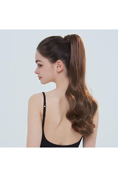 AKOLİFE Koyu Kumral At Kuyruğu Çıt Çıt Saç - Isıya Dayanıklı Doğal Görünümlü ...