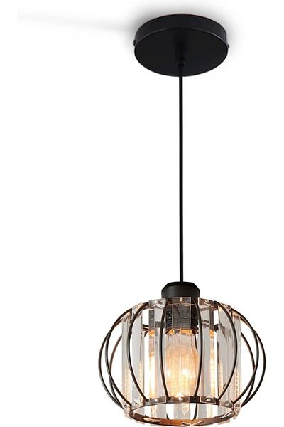 MİNAYS Luxury Modern Black Chandelier with Crystal Rhinestones
