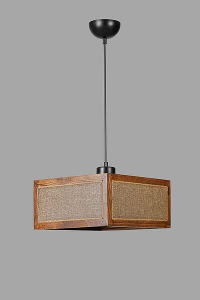 Lumexx Large Single Beach Walnut Wicker Chandelier