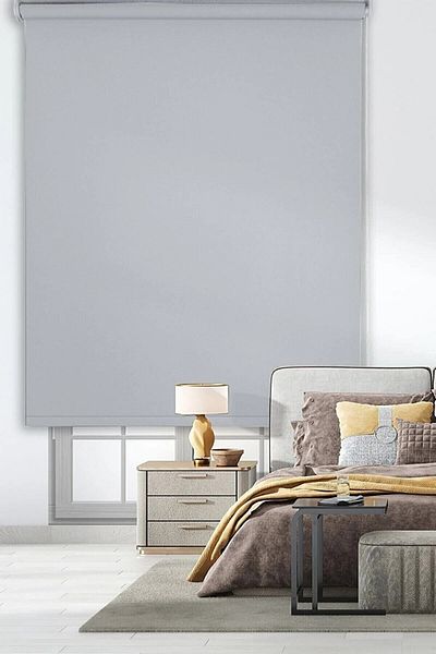 Kidmex Light Gray Modern Roller Blinds Without Skirt