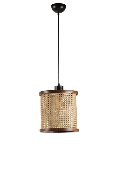 Lumexx Medium Single Mystery Walnut Ratan Pendant Lamp
