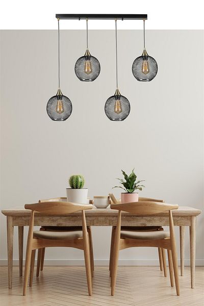 Lumexx JUPİTER 4 - Black Row Pendant Lamp
