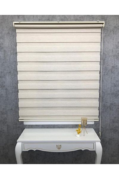 TREND STOR PERDE Zebra Curtain Ice Brown Patterned Bamboo