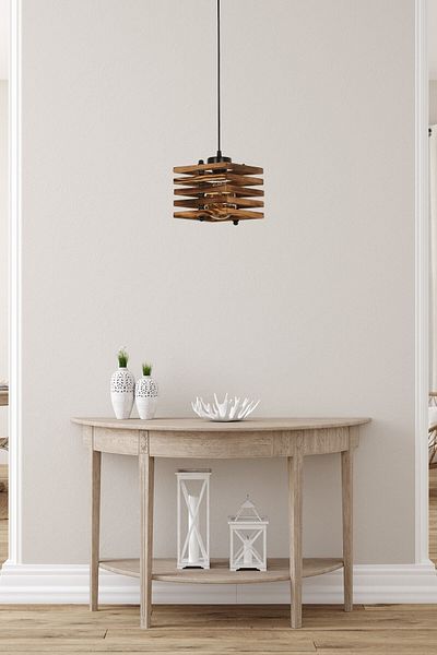 Lumexx Wooden Burnt Cara Pendant Lamp