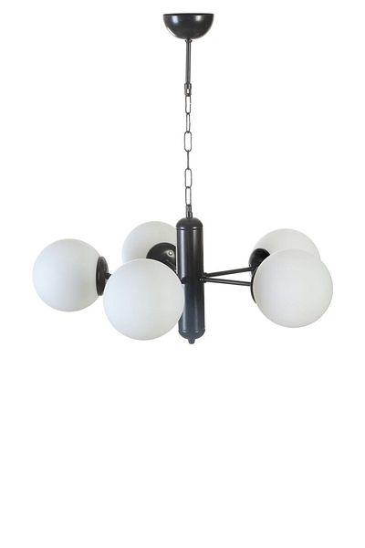 Lumexx Bankok Black and White Glass Chandelier Set of 5