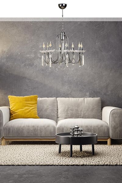 Lumexx Countess 8 Piece Chrome Rustic Chandelier Set