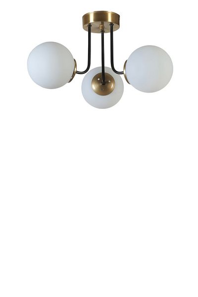 Lumexx PABLO 3-Piece White Glass Chandelier - Antique Design
