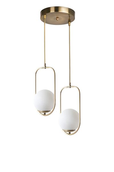 Lumexx White Glass Ahu Antique Pendant Lamp with 2 Trays