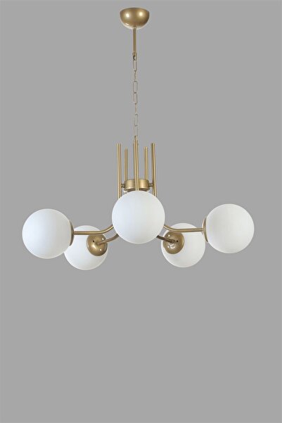 Lumexx NEVADA 5 Lİ ESKİTME BEYAZ CAMLI AVİZE