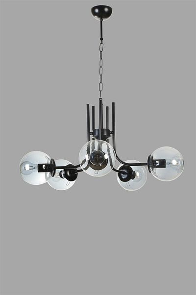 Lumexx NEVADA Set of 5 Black Fume Glass Chandelier