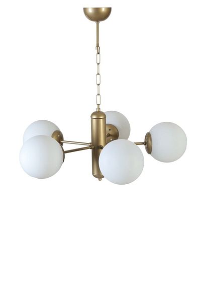 Lumexx Bankok 5-Piece White Glass Antique Chandelier Set