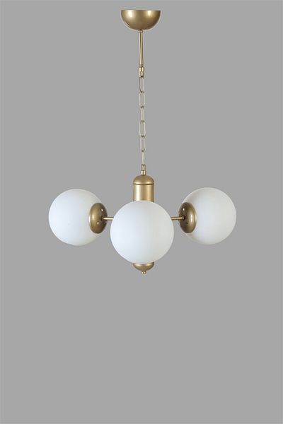 Lumexx Bankok 3-Piece White Glass Antique Chandelier Set