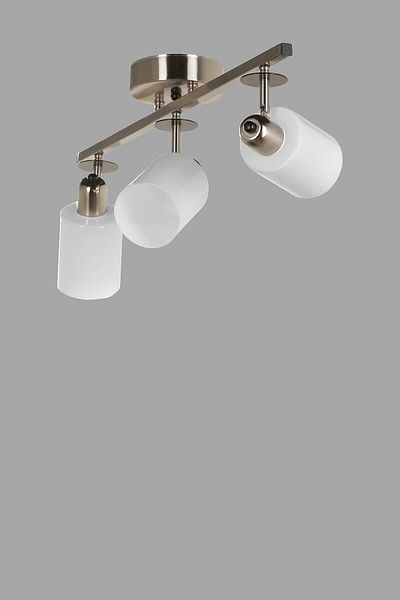 Lumexx Nomi 3 - Row Matte Chrome and White Glass Chandelier