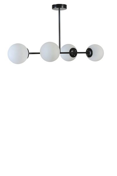Lumexx New Favorite - 4-Piece Black and White Glass Chandelier Set