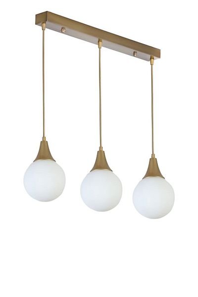Lumexx AFRA 3 - Row White Glass Pendant Lamp