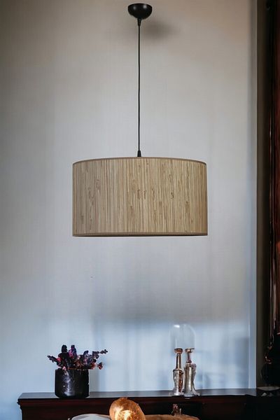 Lumexx BAMBU 09 - Single Pendant Chandelier with Lampshade