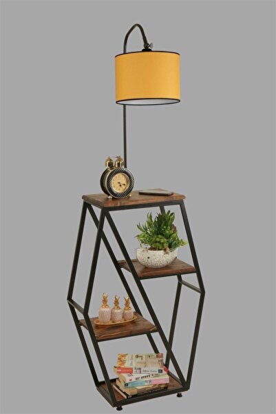 Lumexx Sembol Ceviz Lambader Silindir Hardal Abajurlu