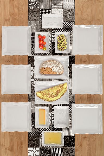 ShoppingPortal 6-Person White Rolyefli Breakfast Set