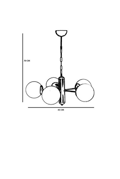 Lumexx BANKOK 5 Lİ ESKİTME BEYAZ CAMLI AVİZE