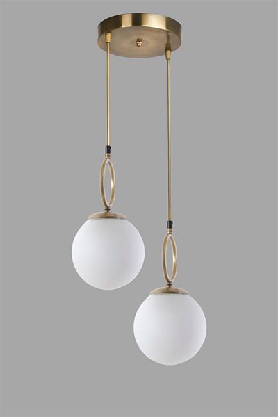 Lumexx Morino White Glass Antique Pendant Lamp with 2 Trays