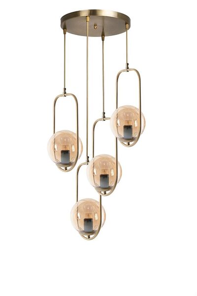 Lumexx Ahu Antique Pendant Lamp with 4 Trays and Honey Glass