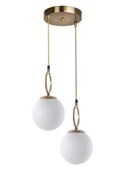 Lumexx Morino White Glass Antique Pendant Lamp with 2 Trays