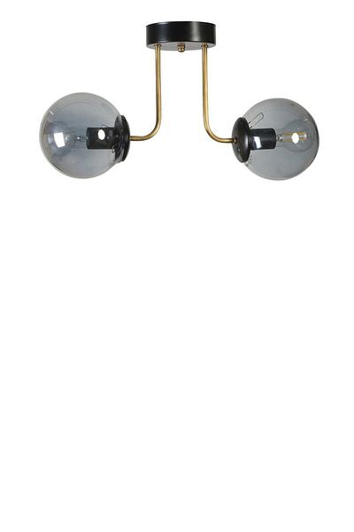 Lumexx PABLO Set of 2 Black Fume Glass Chandelier