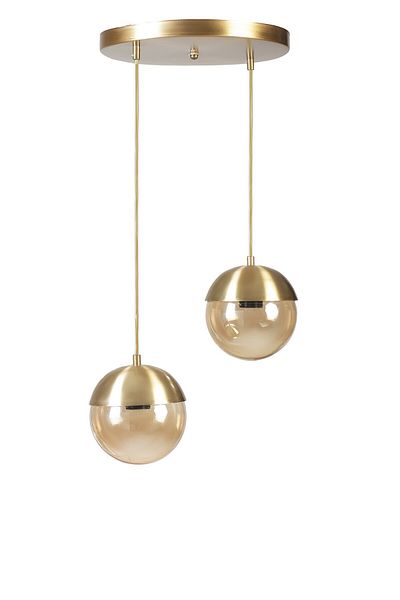 Lumexx Globe Antique with 2 Trays - Honey Glass Pendant Lamp