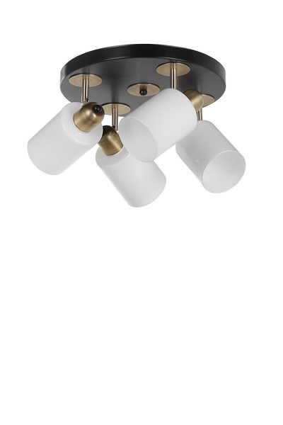 Lumexx Nomi Set of 4 Black and White Glass Chandelier
