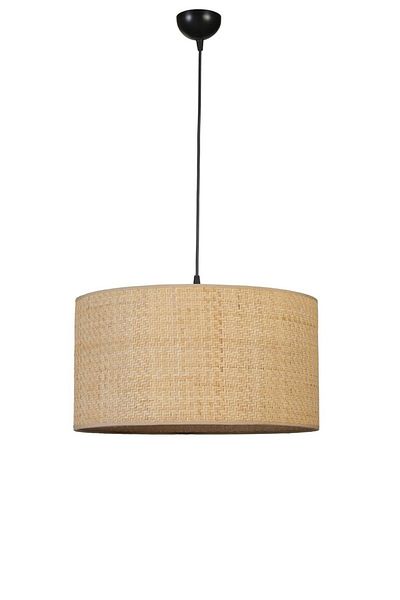 Lumexx Single Wicker Rattan Pendant Chandelier with Lampshade