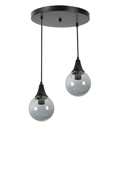 Lumexx AFRA Black Fume Glass Pendant Lamp with 2 Trays