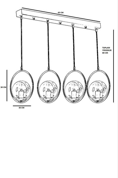 Lumexx Ring 4 Lü Sıralı Bal Camlı Eskitme Sarkıt
