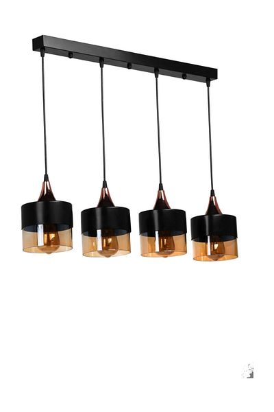 Lumexx Sahra Black Pendant Lamp - Set of 4 in a Row
