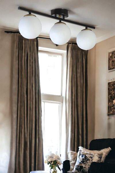 Lumexx New Can Set of 3 - Black and White Glass Chandelier