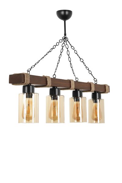 Lumexx Jasmin Set of 4 - Wooden Walnut Cylinder with Honey Glass