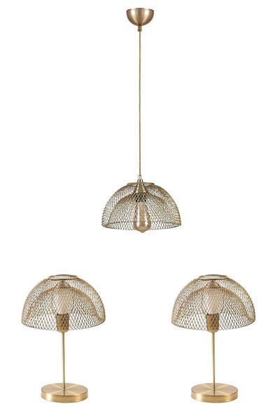 Lumexx Ufo Chandelier Lamp Shade - Antique Set of 3