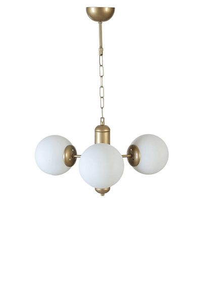 Lumexx Bankok 3-Piece White Glass Antique Chandelier Set