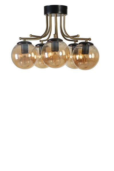Lumexx ROMA Black Honey Glass Chandelier Set of 5