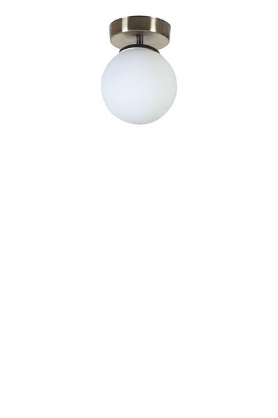 Lumexx White Glass Single Vivid Matte Chrome Chandelier