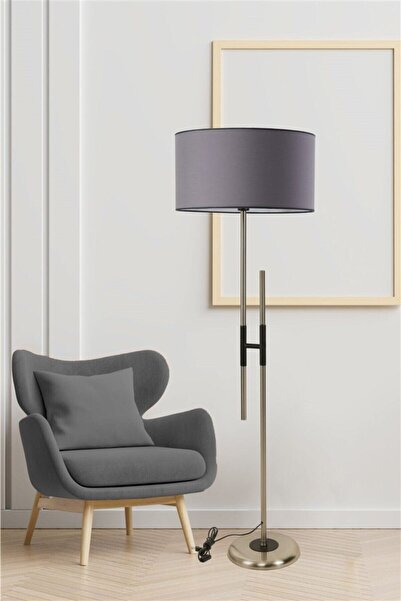 Lumexx Felix Mat Krom Lambader Silindir Hasır Siyah Abajurlu