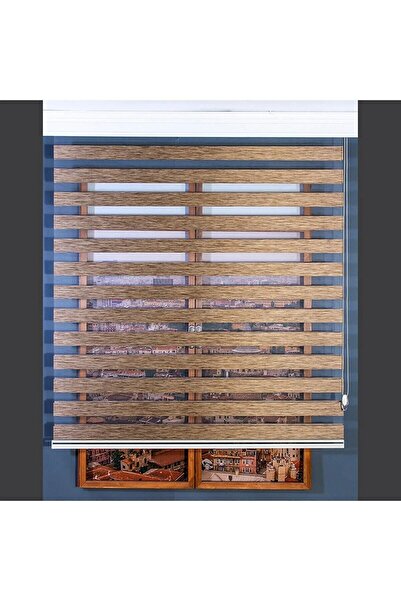 Kidmex Koyu Kahve Alüminyum Kasa Zebra Perde Eteksiz