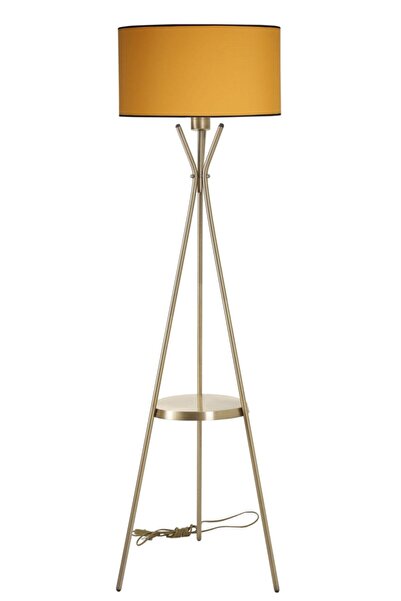 Lumexx Venedik Sehpalı Eskitme Lambader Silindir Hardal Abajurlu