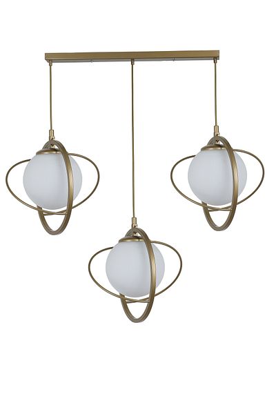 Lumexx NEPAL 3 Row White Glass Antique Pendant Lamp